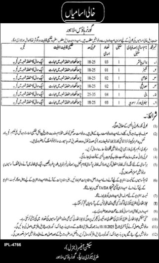 Governer House Jobs 2025