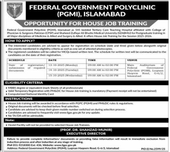 Federal Government Polyclinic jobs 2025