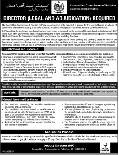 Competition commission of Pakistan Jobs 2025