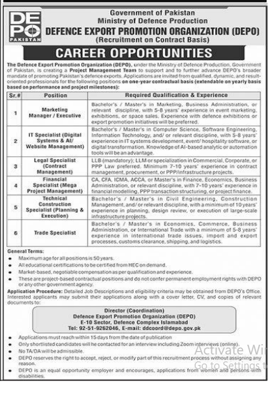 Defence export promotion organization Jobs 2025