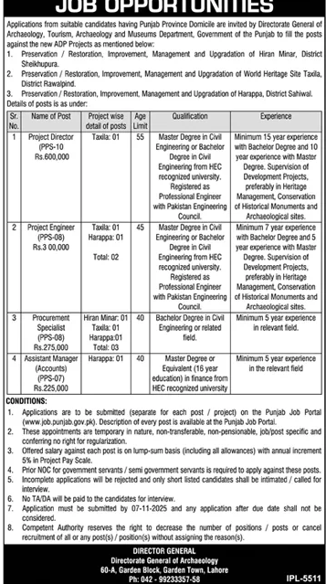 Director general of archaeology Jobs 2025