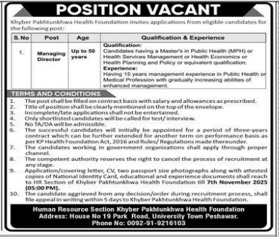 Human resource solution kpk health foundation  Jobs 2025