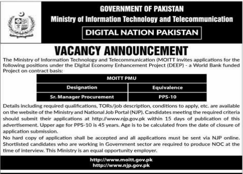 Ministry of Information Technology and Telecommunication Jobs 2025