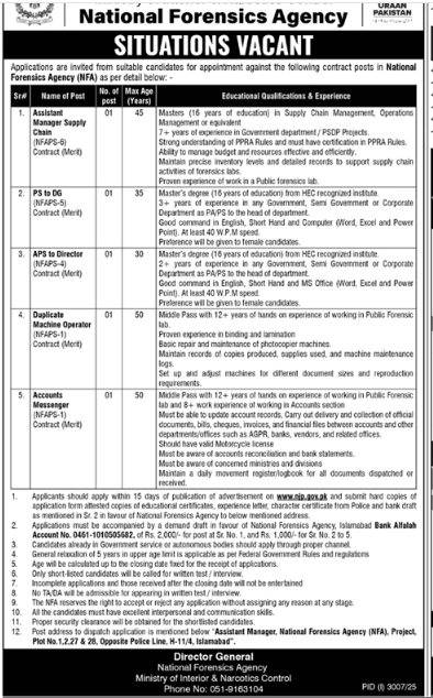 National forensice agency Jobs 2025