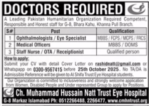 Pakistan Humanitarian Organization Jobs 2025