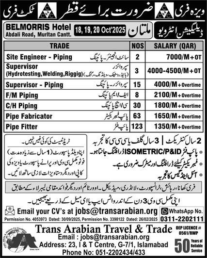 Trans Arabian Travel and Trade jobs 2025