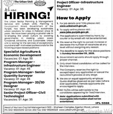 The urban unit  Jobs 2025