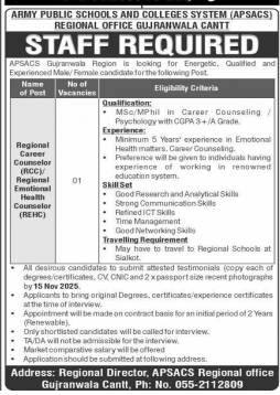 Army public school and college system Jobs 2025
