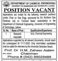 Department of chemical engineering jobs 2025