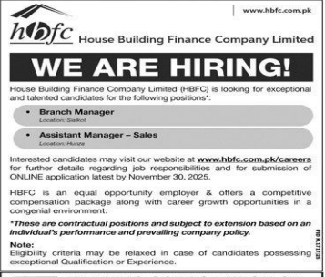 House building finance company Jobs 2025