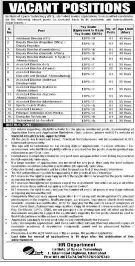 Institute of spaco technology Jobs 2025