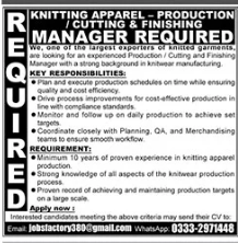 Knitting apparel production  Jobs 2025