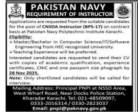 Pakistan Navy Jobs 2025