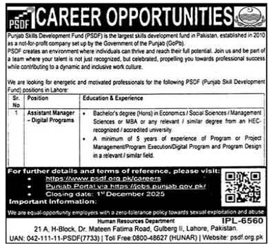 Punjab site devekopment fund Jobs 2025