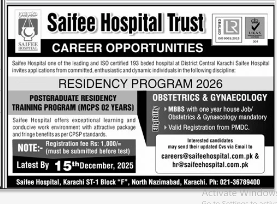 Saifee hospital trust Jobs 2025