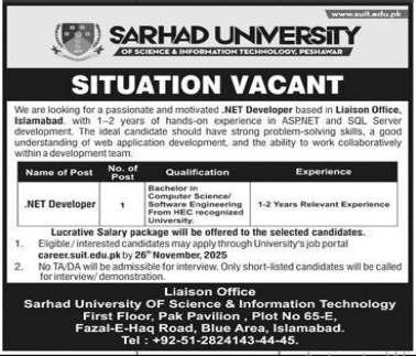Sarhad university Jobs 2025