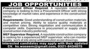 A reputable construction company Jobs 2025