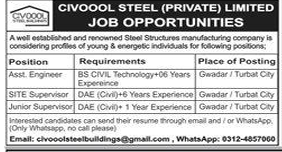 Civoool steel company Jobs 2025