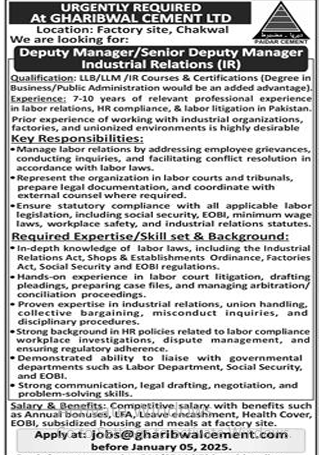 Gharibwal cement Jobs 2025