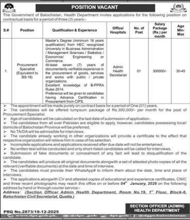 Health department  Jobs 2025