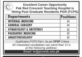 Pak red crescent medical Jobs 2025