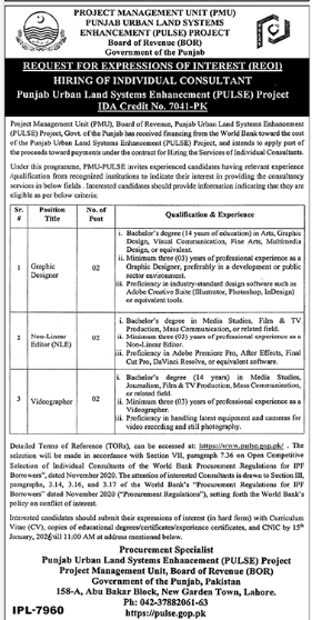 Punjab management unit  Jobs 2025
