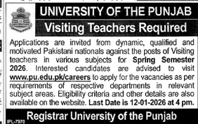University of Punjab Jobs 2025