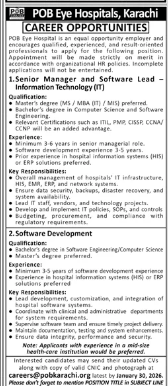 POB  eye hospital   jobs 2026