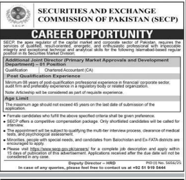 Securities and exchange commission f Pakistan    jobs 2026