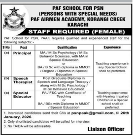 PAF school for PSN jobs 2026