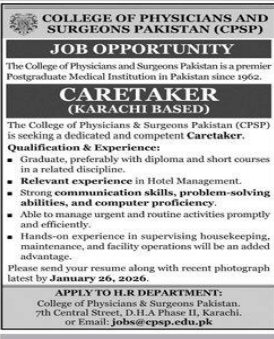 College of physicians and surgeon Pakistan  jobs 2026