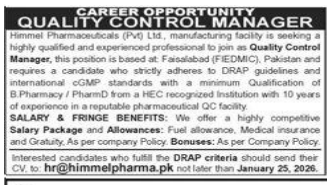 Himmel pharmaceuticals PVT LTD  jobs 2026