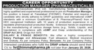 Himmel pharmaceutical PVT LTD jobs 2026
