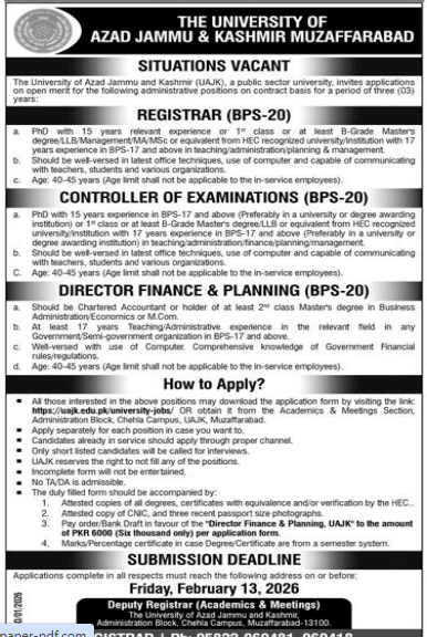 The unit of azad jammu and Kashmir muzaffarabad jobs 2026
