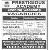 Prestigious academy     jobs 2026