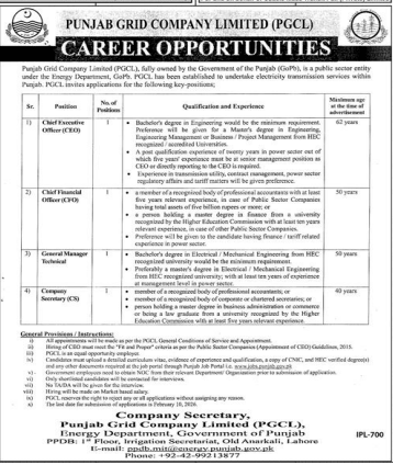 Punjab grid company jobs 2026