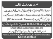 Sundas foundation Islamabad center jobs 2026