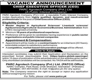 PARC agrotech compay jobs 2026