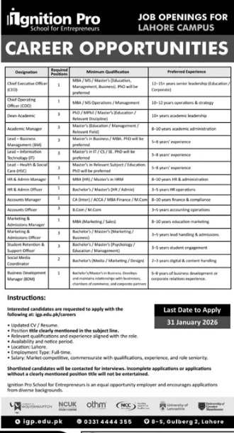 Agnition pro school for entrepreneurs Jobs 2026