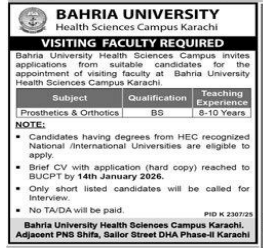 Bahria university jobs 2026