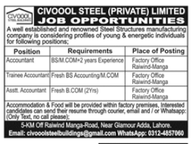 Civool steel company  Jobs 2026