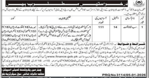 Department of finance jobs 2026