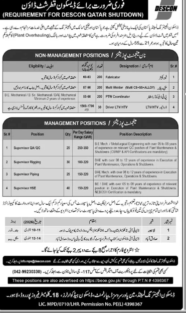 DESCON Jobs 2026