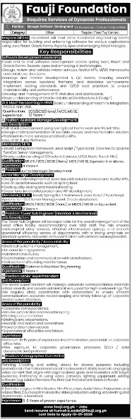 Fauji foundation jobs 2026