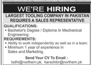 Largest tooling company in Pakistan Jobs 2026