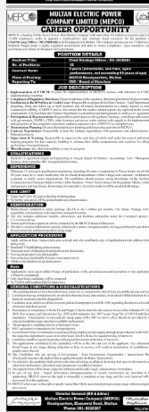 Multan electric power company  Jobs 2026