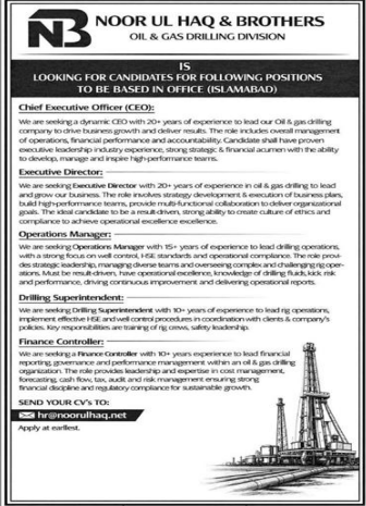 Noor ul haq and brothers oil and gas drilling , division jobs 2026