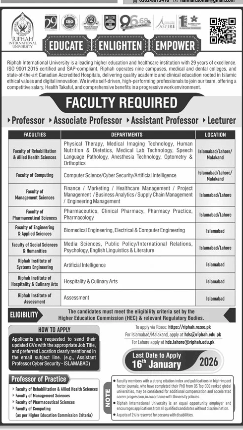 Riphah international university Jobs 2026