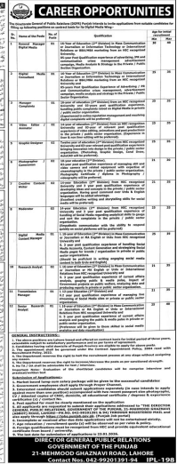The director general of public relation jobs 2026