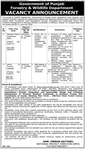 The forestry and wildlife department Jobs 2026